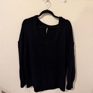 Free People Black Oversized Sweater